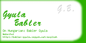 gyula babler business card